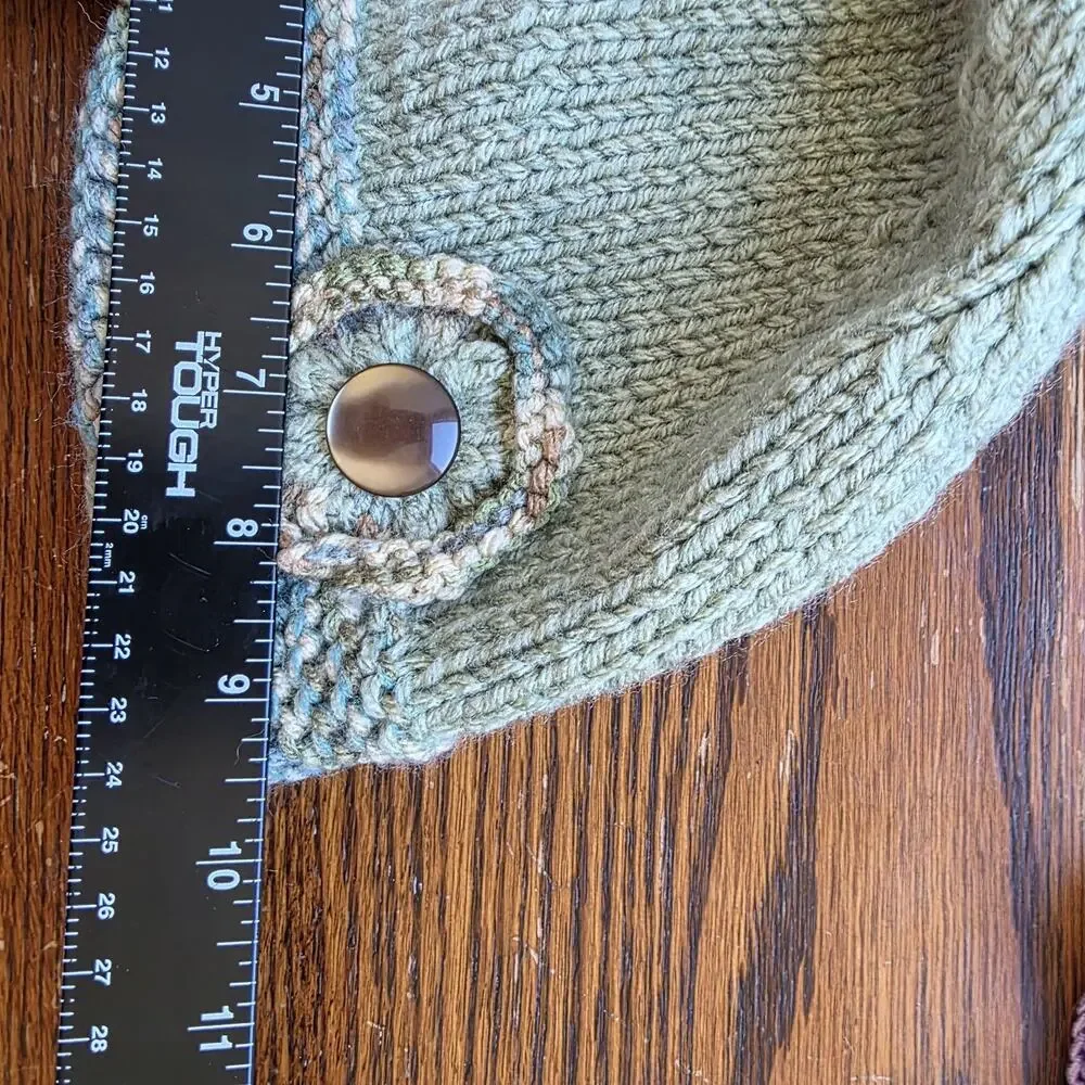 Y2K Bucket Hat Handmade Knit Floral 90s Crochet Purple Green Feminine‎ Statement